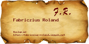 Fabriczius Roland névjegykártya