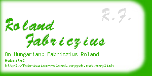 roland fabriczius business card